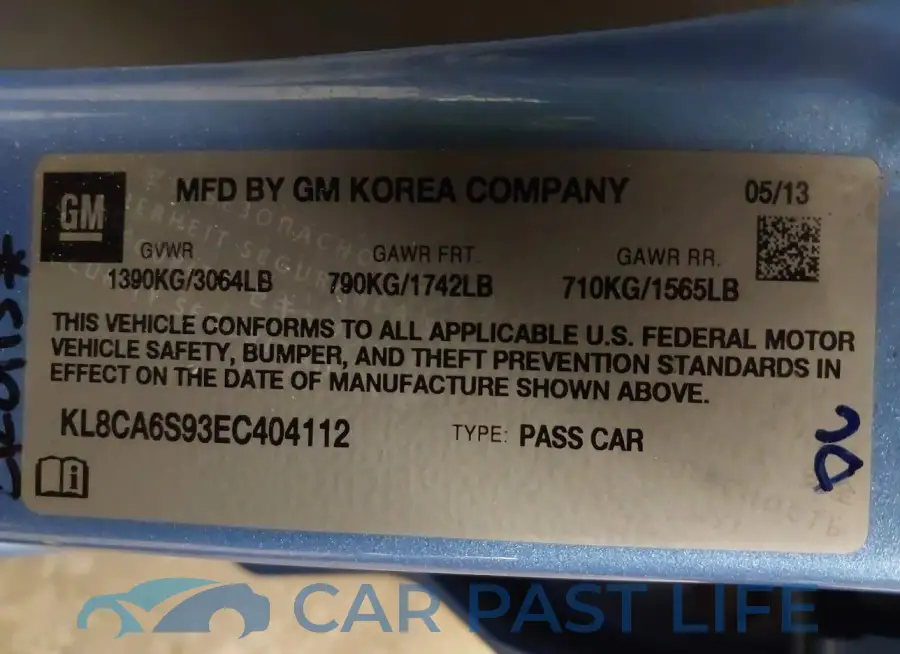 KL8CA6S93EC404112# 9