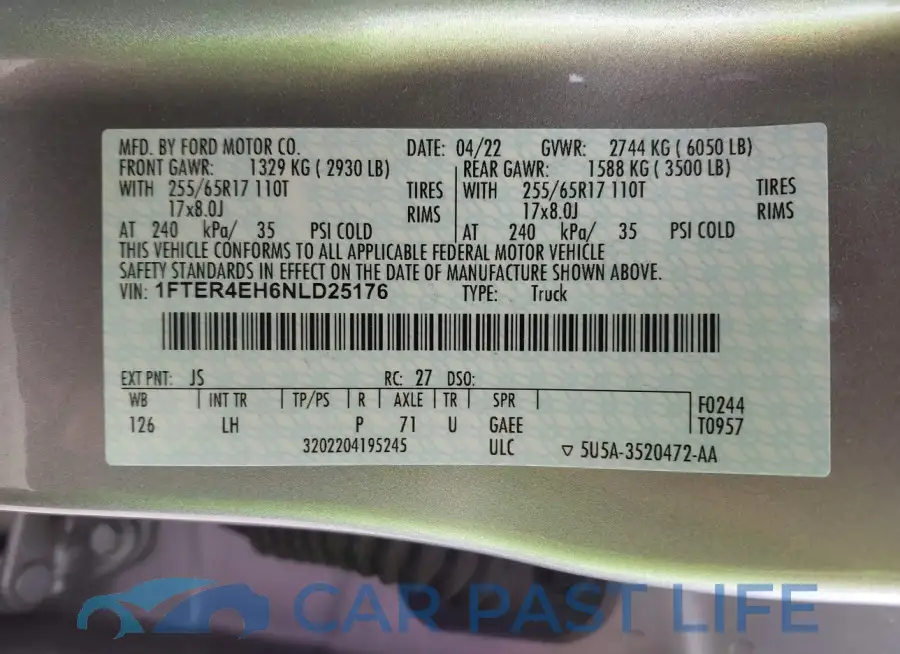 1FTER4EH6NLD25176# 9