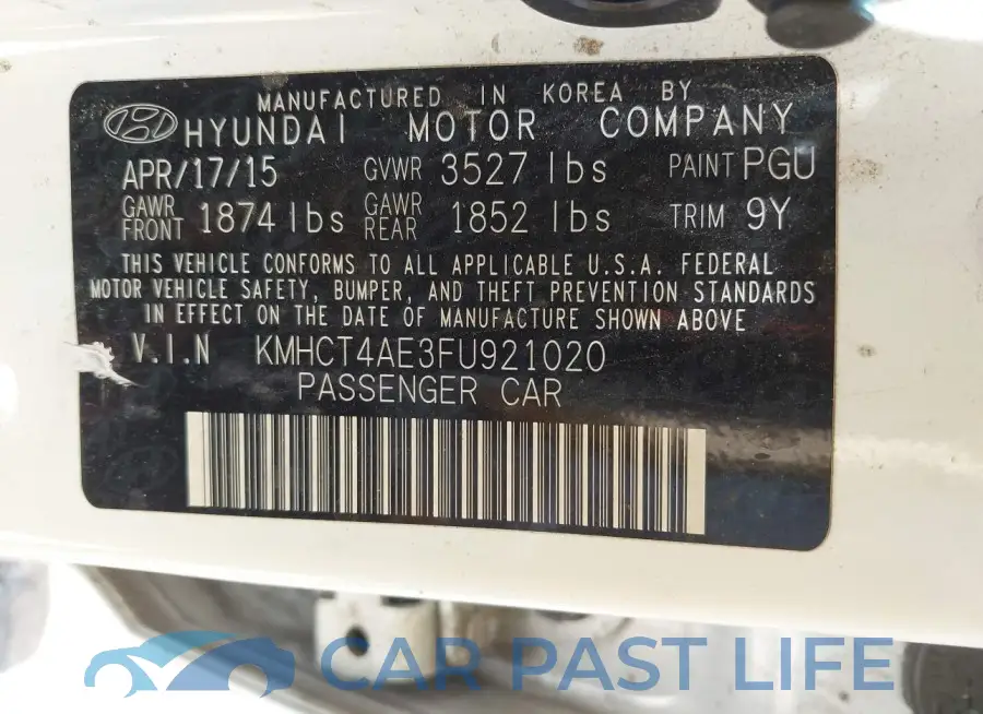KMHCT4AE3FU921020# 9