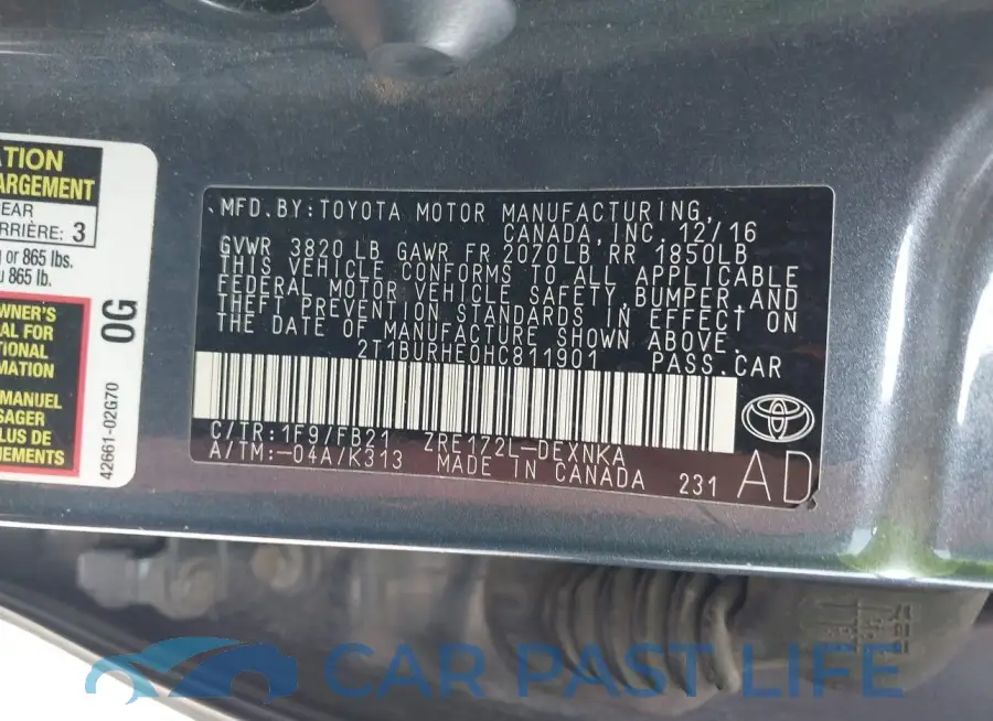 2T1BURHE0HC811901# 9