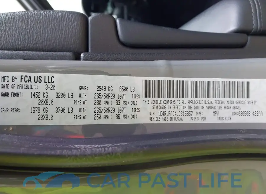 1C4RJFAG4LC315857# 9