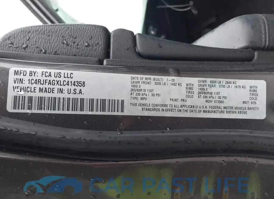 1C4RJFAGXLC414358# 9
