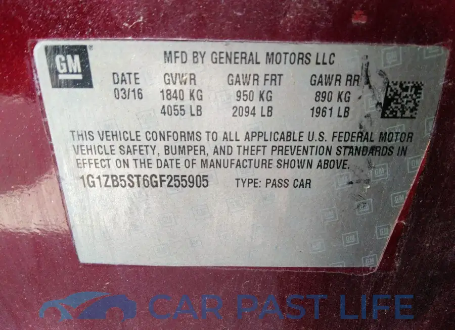 1G1ZB5ST6GF255905# 9