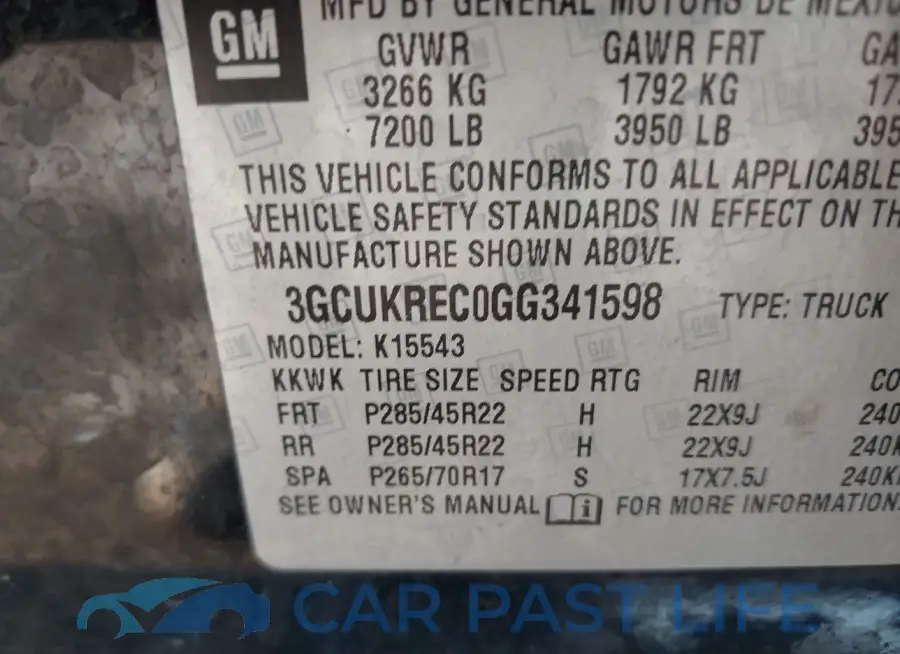 3GCUKREC0GG341598# 9