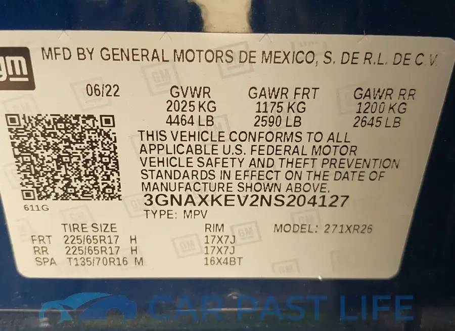 3GNAXKEV2NS204127# 9