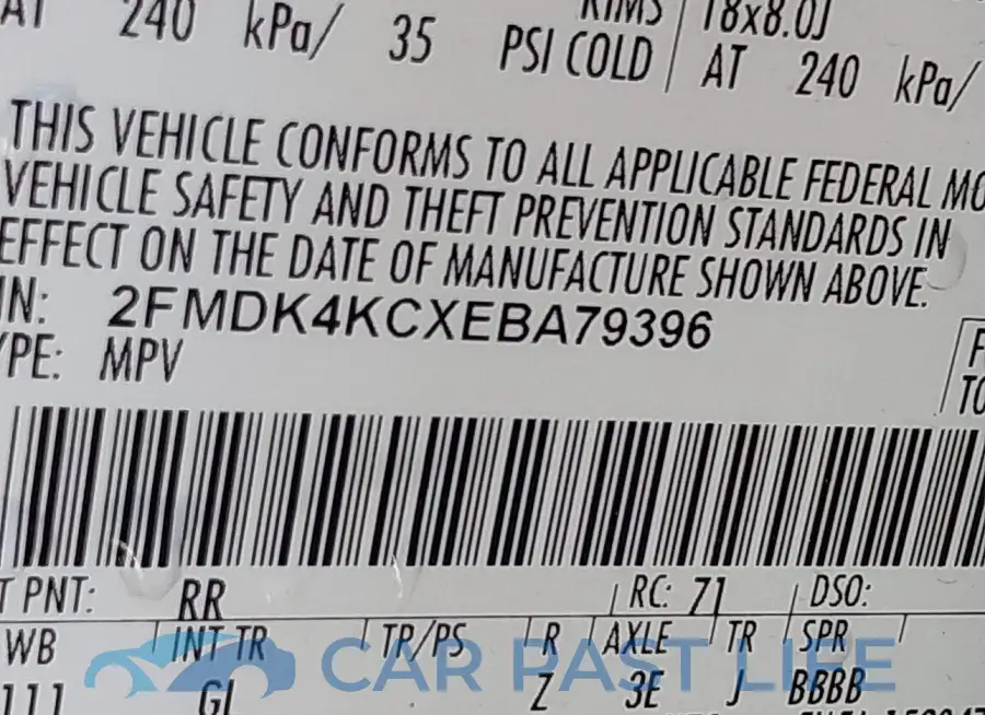 2FMDK4KCXEBA79396# 9