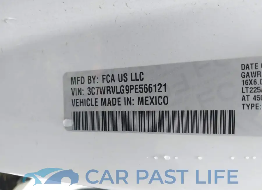 3C7WRVLG9PE566121# 8