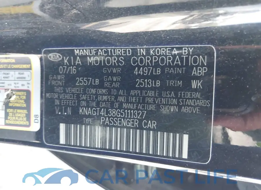 KNAGT4L38G5111327# 9