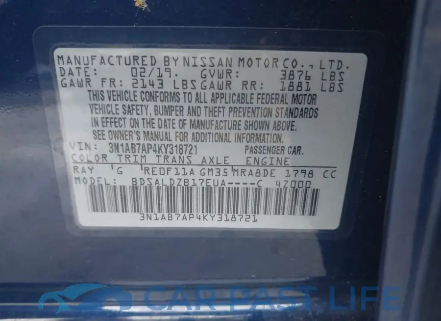 3N1AB7AP4KY318721# 9