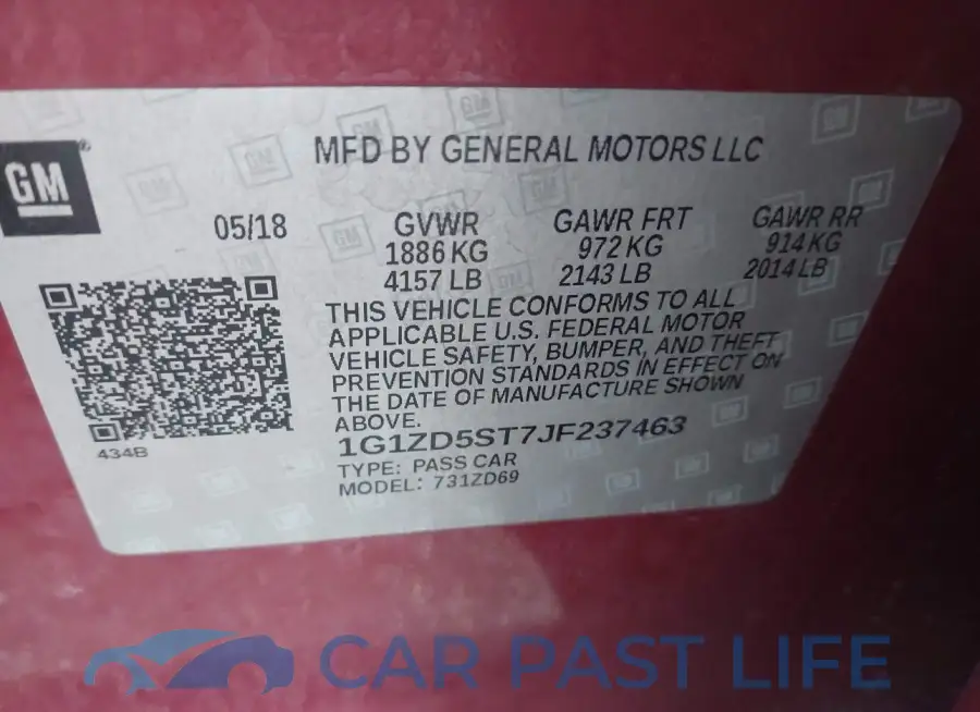 1G1ZD5ST7JF237463# 9