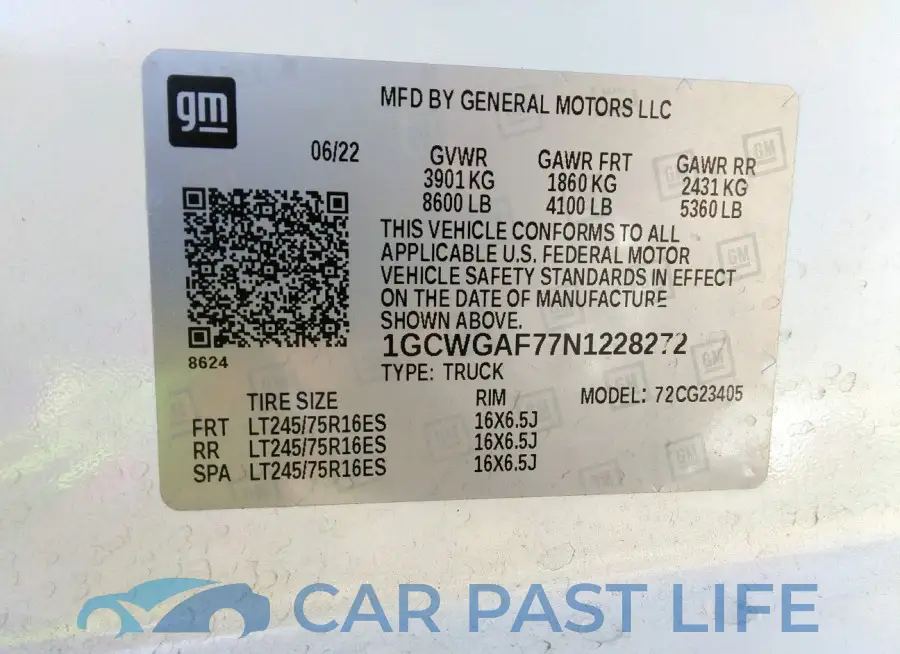 1GCWGAF77N1228272# 9