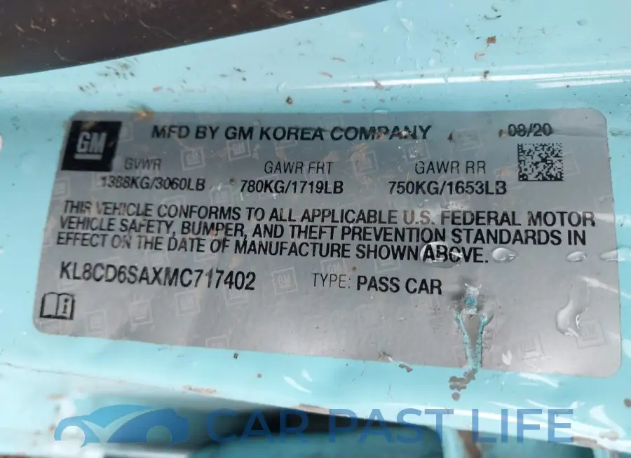 KL8CD6SAXMC717402# 9