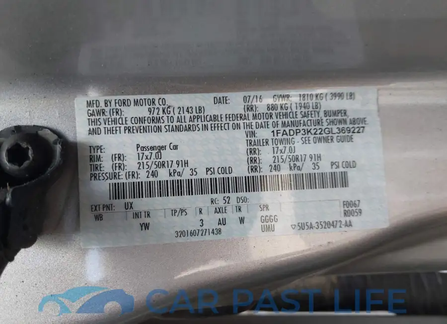 1FADP3K22GL369227# 9