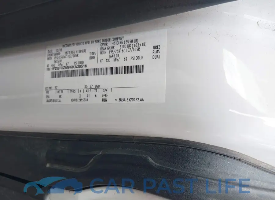 1FDBF8ZM9KKA38518# 9