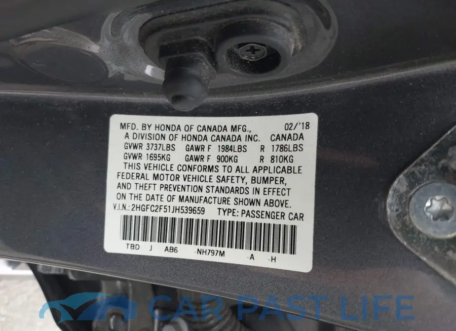 2HGFC2F51JH539659# 9