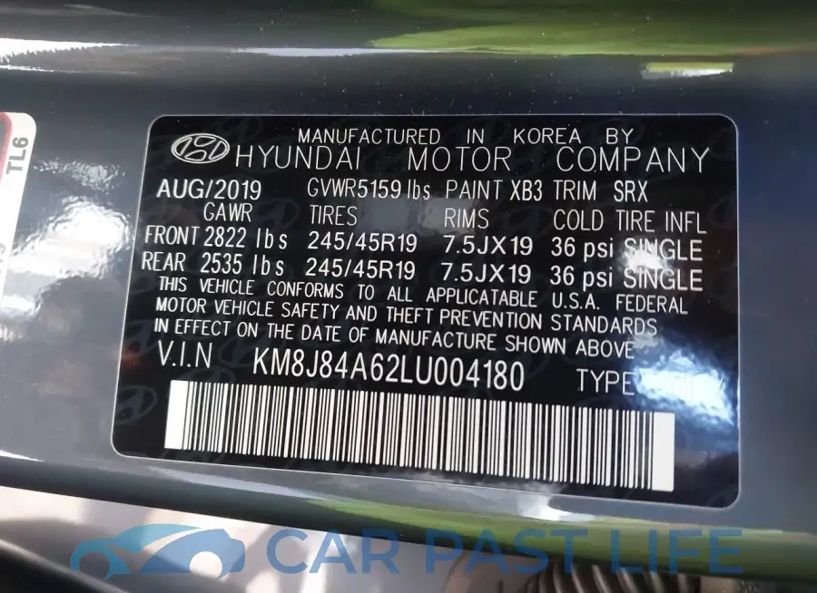 KM8J84A62LU004180# 9