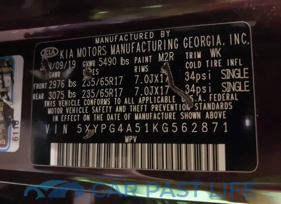 5XYPG4A51KG562871# 9