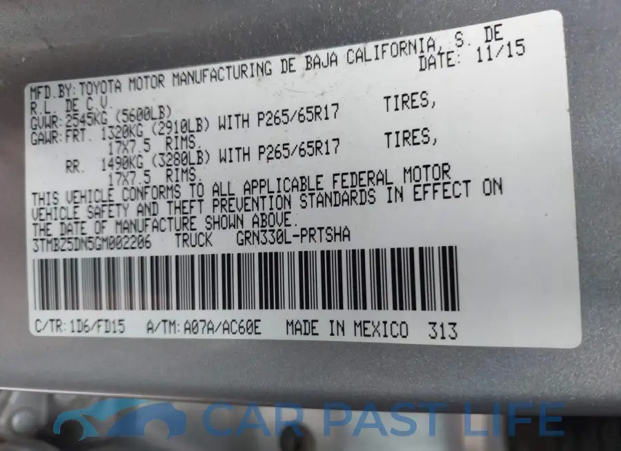 3TMBZ5DN5GM002206# 9