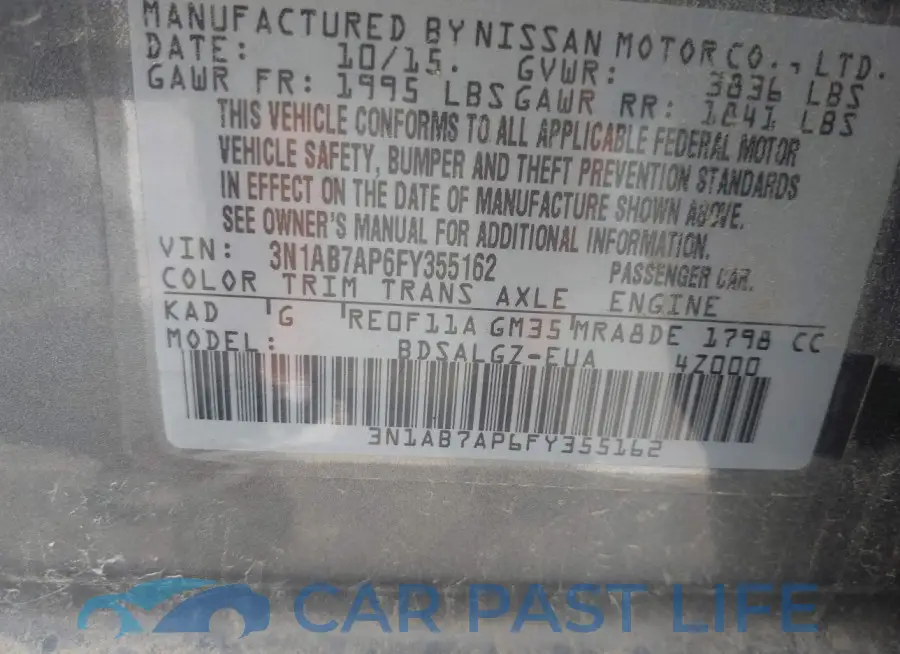 3N1AB7AP6FY355162# 9