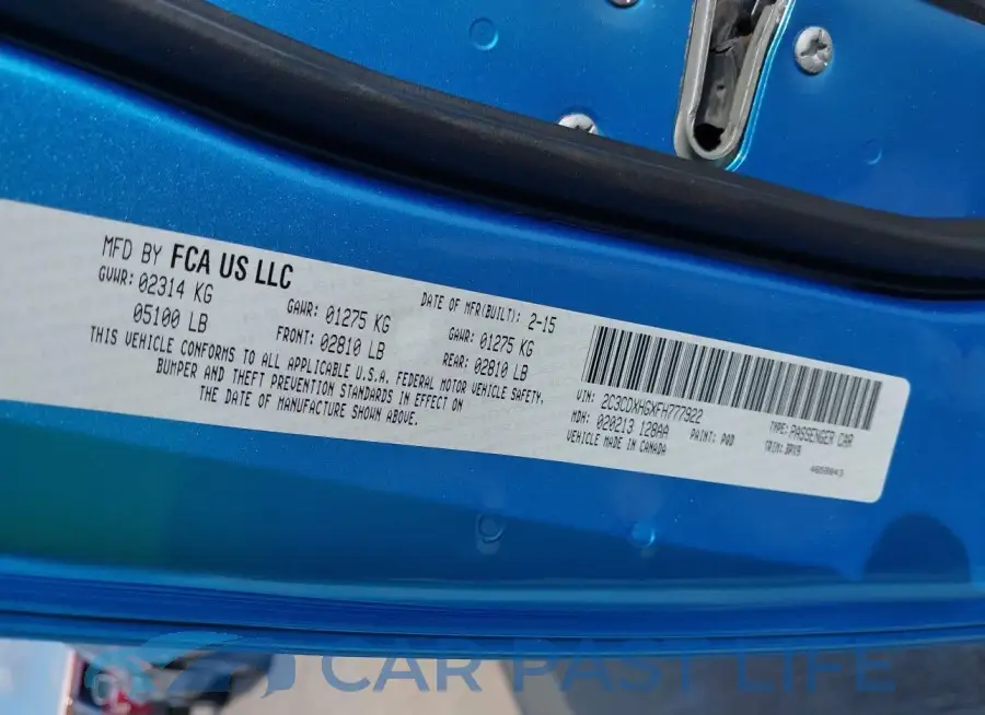 2C3CDXHGXFH777922# 9