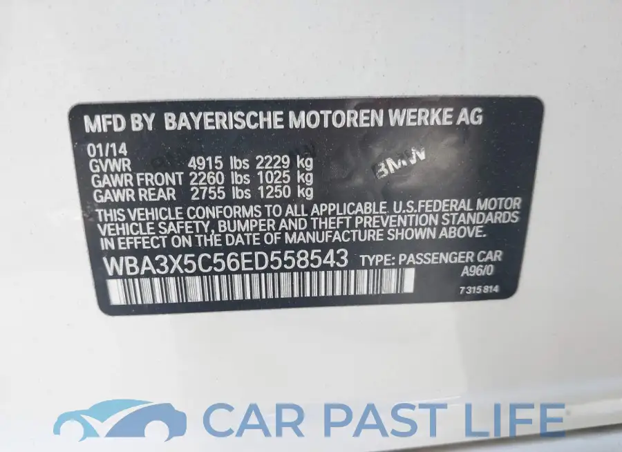 WBA3X5C56ED558543# 9