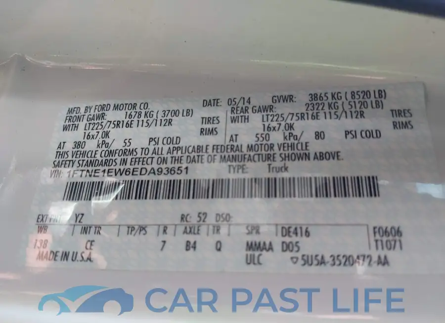 1FTNE1EW6EDA93651# 9