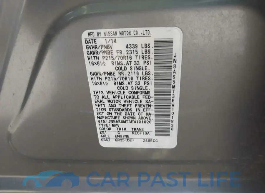 JN8AS5MT3EW101820# 9