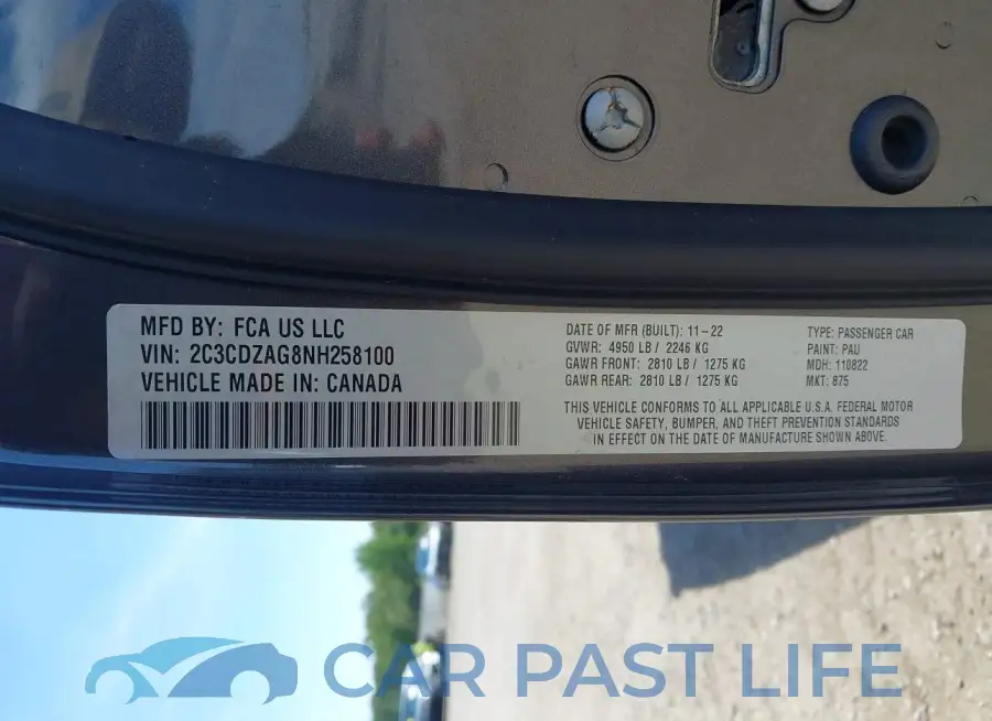 2C3CDZAG8NH258100# 9