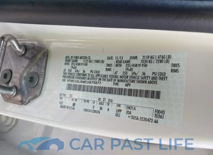 1FMCU0J94EUB75877# 9