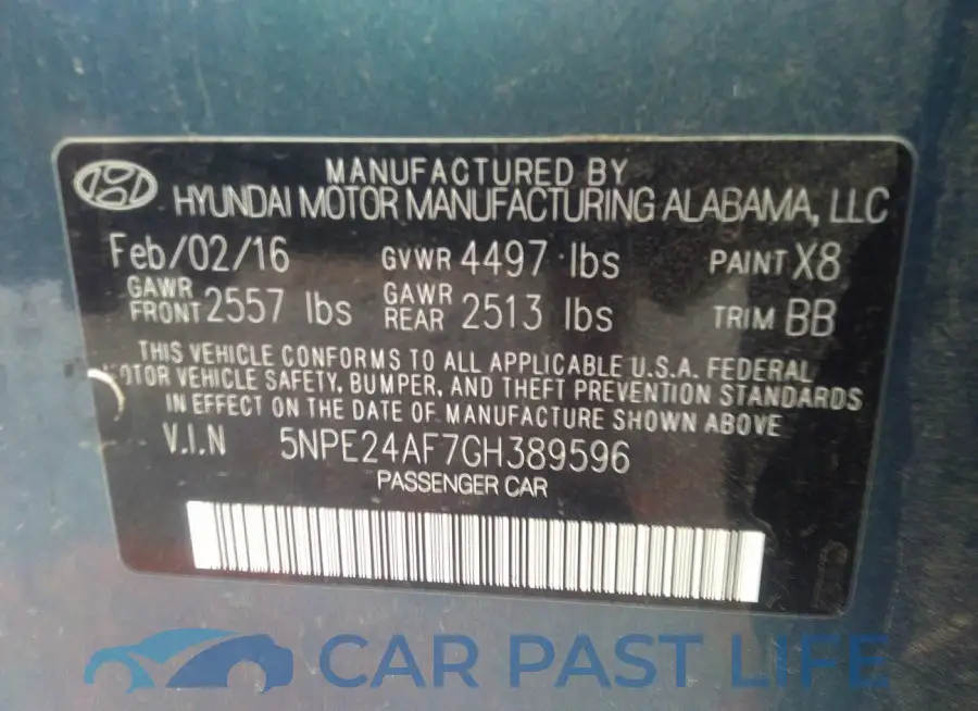 5NPE24AF7GH389596# 9