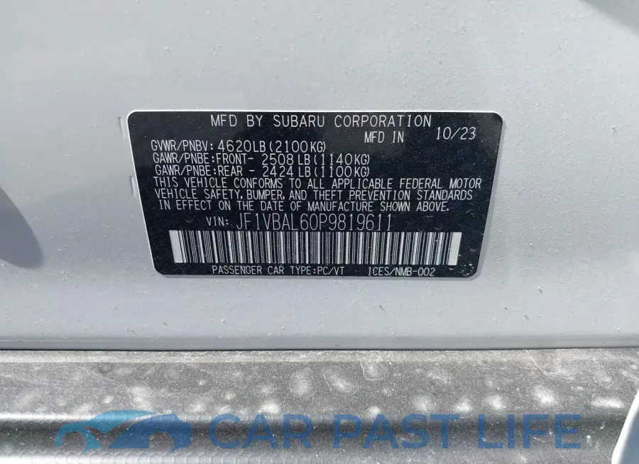 JF1VBAL60P9819611# 9