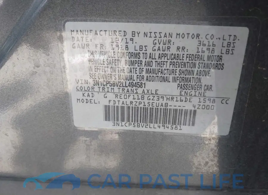 3N1CP5BV2LL494581# 9