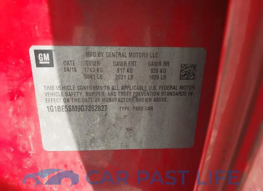 1G1BE5SM9G7262827# 9