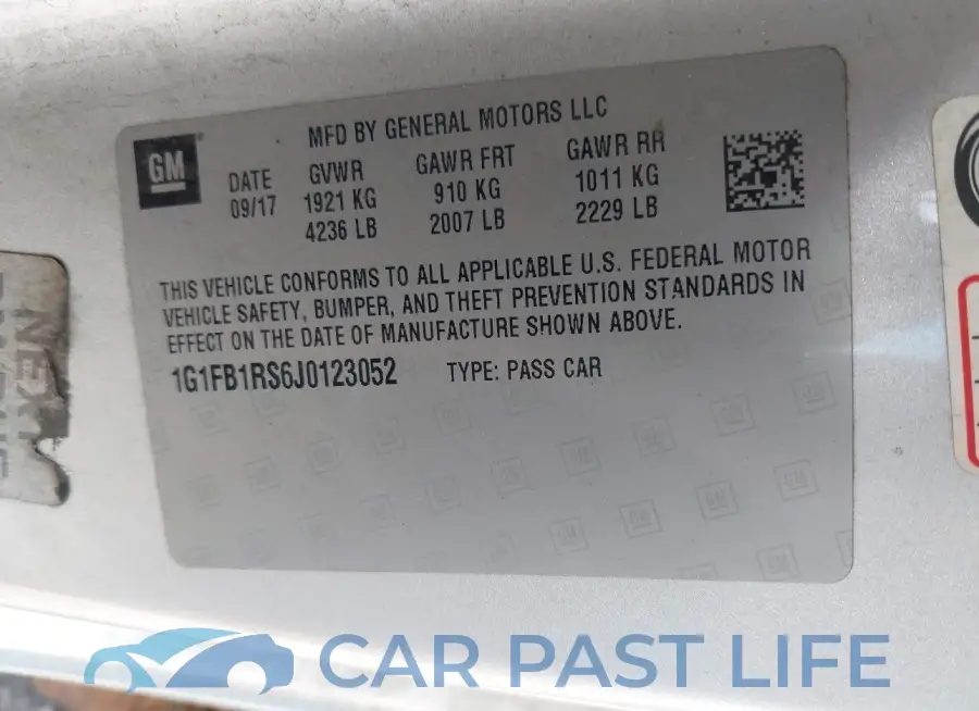 1G1FB1RS6J0123052# 9
