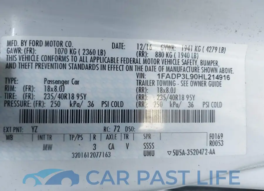 1FADP3L90HL214916# 9