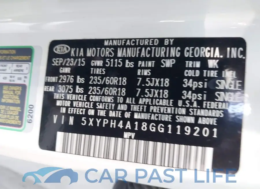 5XYPH4A18GG119201# 9