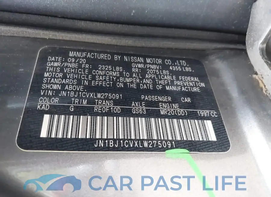 JN1BJ1CVXLW275091# 9