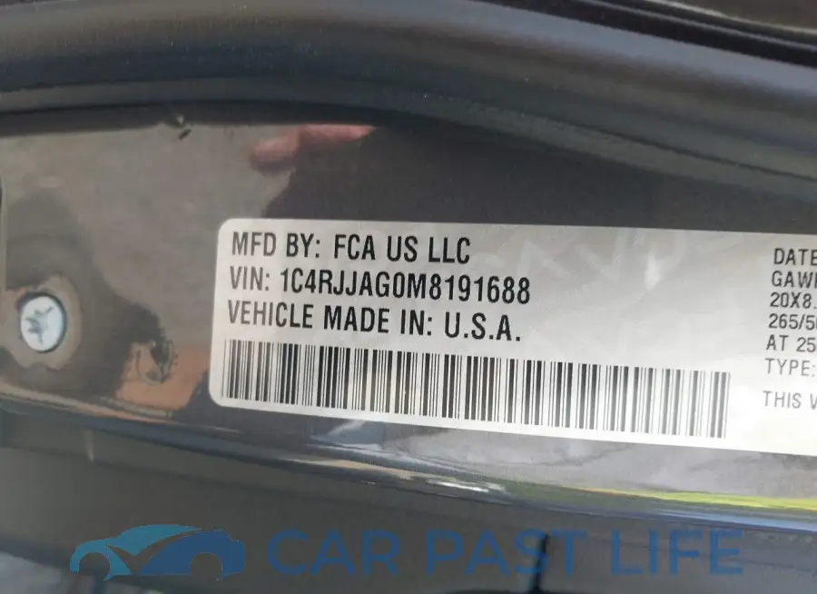 1C4RJJAG0M8191688# 9