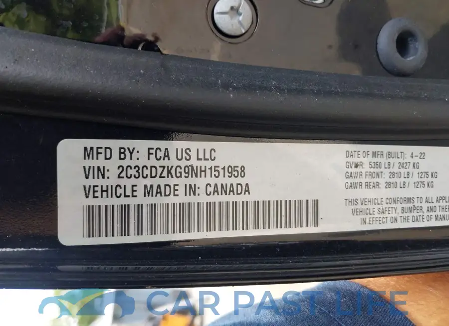2C3CDZKG9NH151958# 9