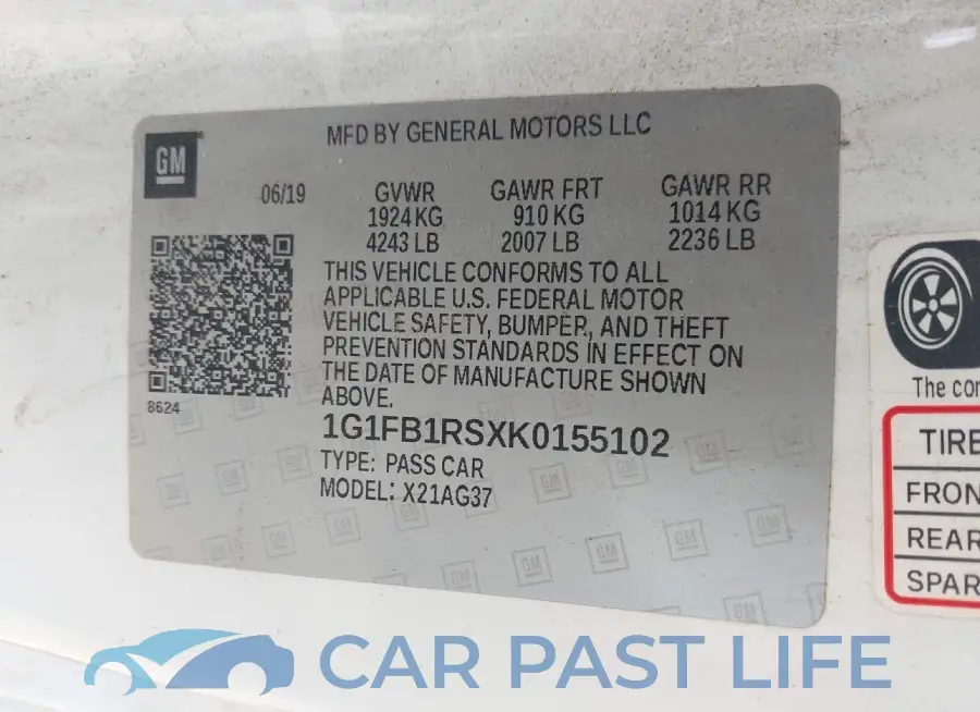 1G1FB1RSXK0155102# 9