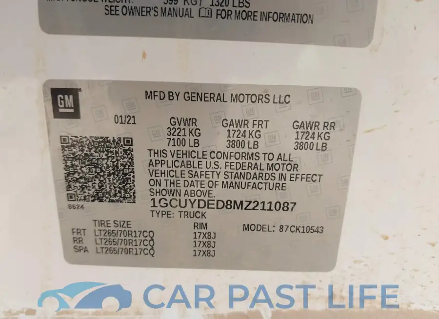 1GCUYDED8MZ211087# 9