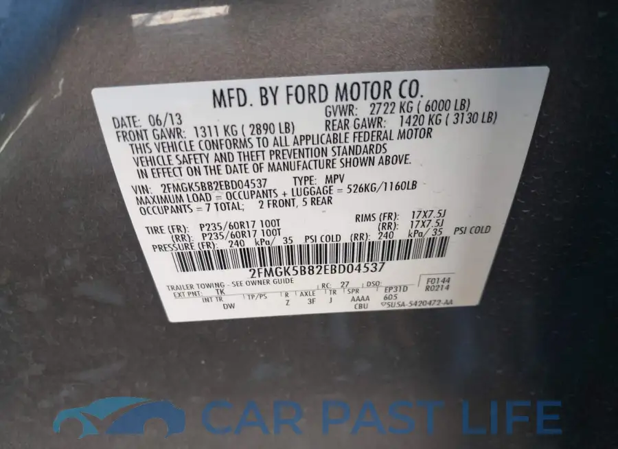 2FMGK5B82EBD04537# 9