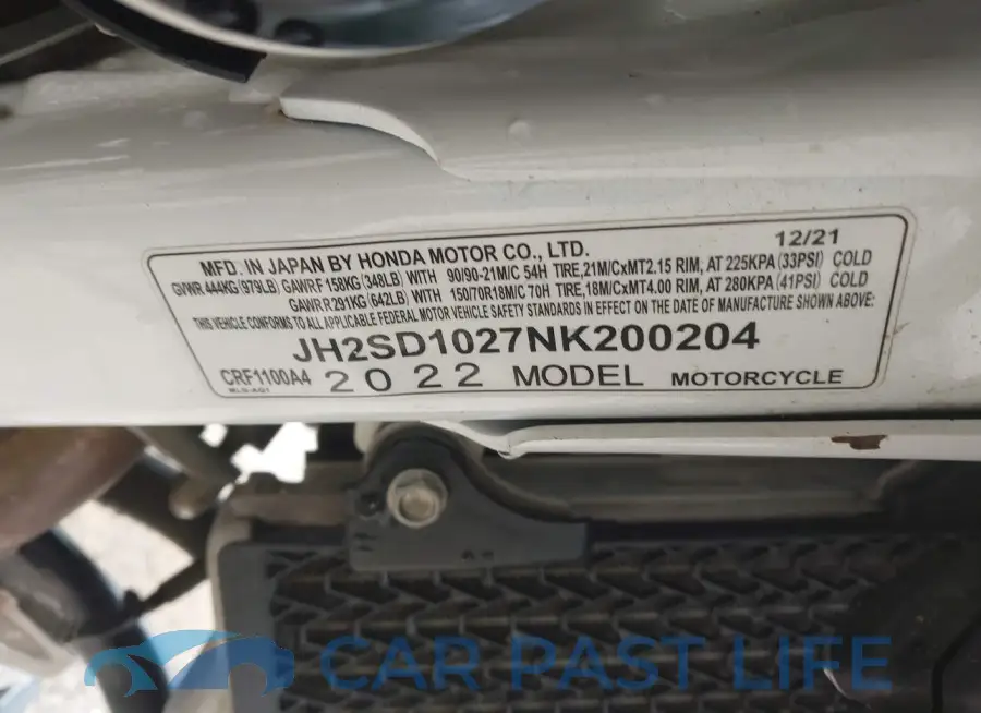 JH2SD1027NK200204# 10
