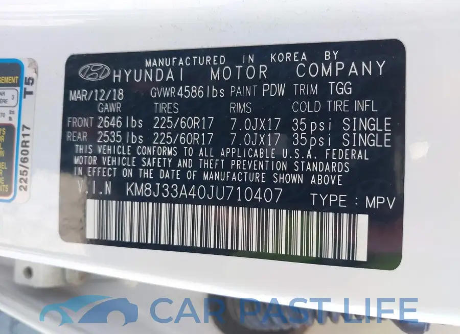 KM8J33A40JU710407# 9