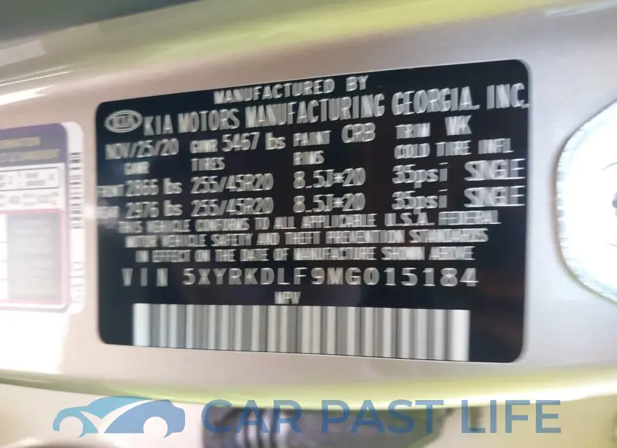 5XYRKDLF9MG015184# 9