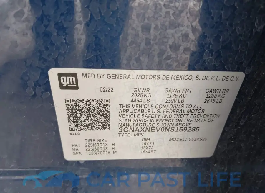 3GNAXNEV0NS159285# 9
