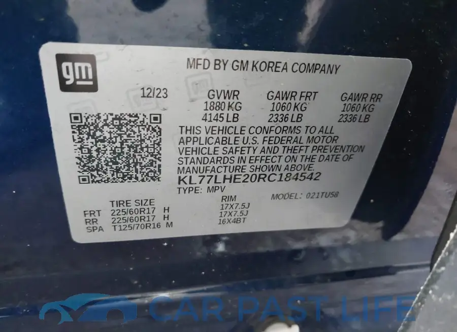 KL77LHE20RC184542# 9
