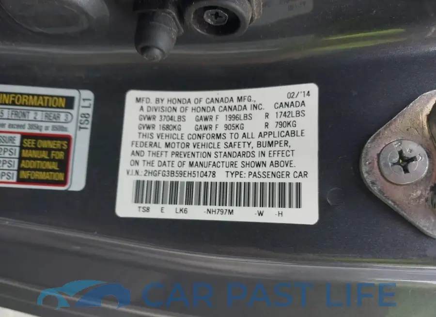 2HGFG3B59EH510478# 9