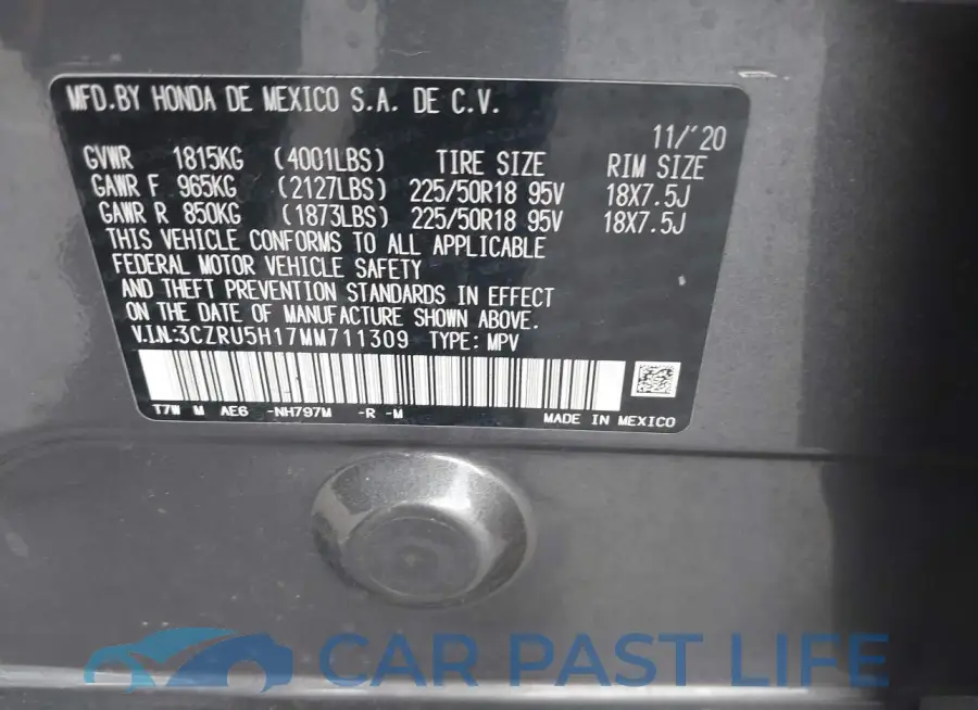3CZRU5H17MM711309# 9