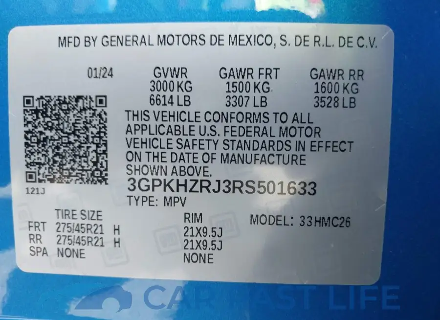 3GPKHZRJ3RS501633# 9